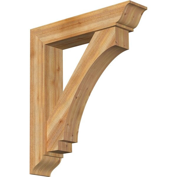 Ekena Millwork Imperial Traditional Rough Sawn Bracket w/ Offset Brace, Western Red Cedar, 8"W x 38"D x 44"H BKT0806X38X44IMP01RWR - main